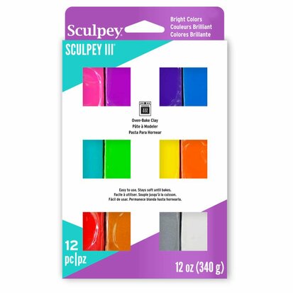 Sculpey III   12 Piece Brights Multi-pack