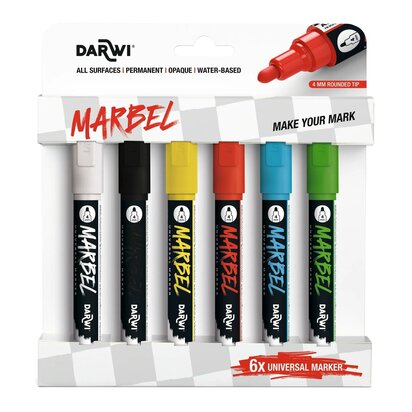 MARBEL set 6 markers univ 4mm primaire k