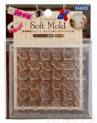 Padico Soft Clay Mold Alphabet Cursive &ndash; mal voor resin en klei voor creatieve projecten