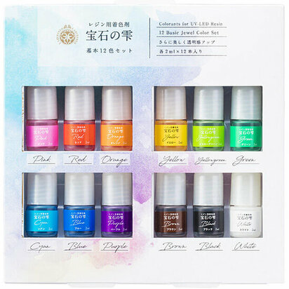 Padico 12 Basic Jewel Color Set &ndash; set kleurstoffen voor resin voor creatieve projecten