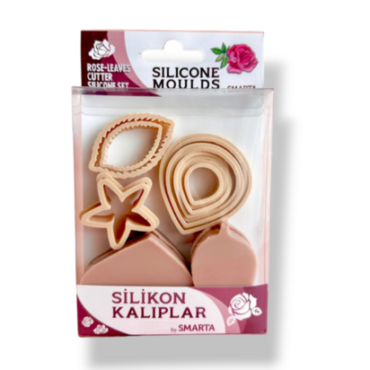 Smarta Silicone Mold - Flowers : Rose & Leave &ndash; flexibele siliconenmal