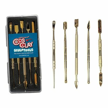 Gold Steel Sculpting Set &ndash; modelleergereedschap voor klei en sculptingmassa