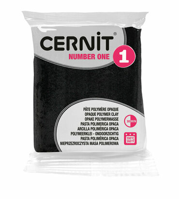 Cernit Number One Black 56 g &ndash; dekkende ovenhardende polymeerklei