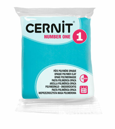 Cernit Number One Turquoise 56 g &ndash; dekkende ovenhardende polymeerklei