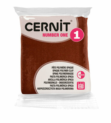 Cernit Number One Brown 56 g &ndash; dekkende ovenhardende polymeerklei