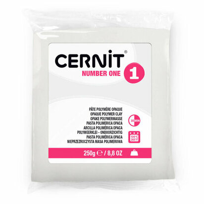Cernit Number One Opaque White 250 g &ndash; dekkende ovenhardende polymeerklei