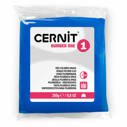 Cernit Number One Blue 250 g &ndash; dekkende ovenhardende polymeerklei