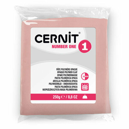 Cernit Number One Pink 250 g &ndash; dekkende ovenhardende polymeerklei