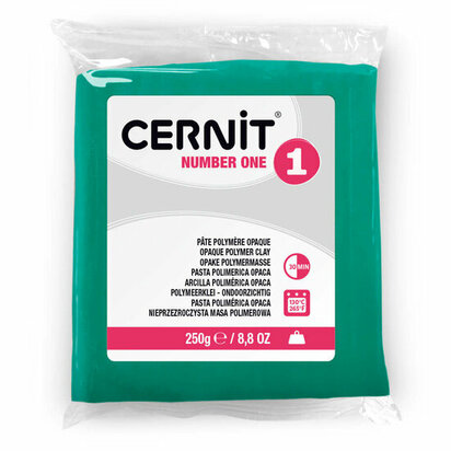 Cernit Number One Green 250 g &ndash; dekkende ovenhardende polymeerklei