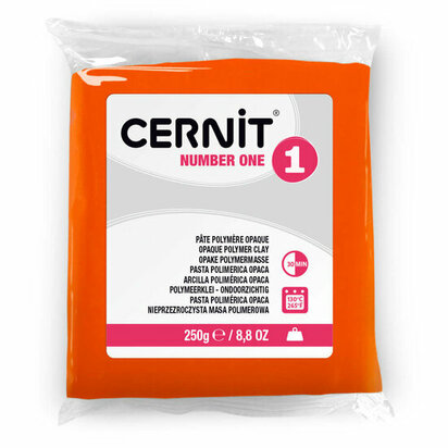 Cernit Number One Orange 250 g &ndash; dekkende ovenhardende polymeerklei
