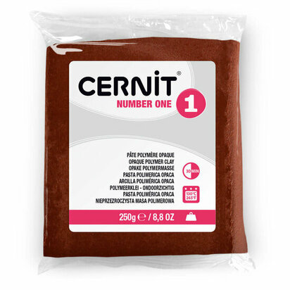 Cernit Number One Brown 250 g &ndash; dekkende ovenhardende polymeerklei