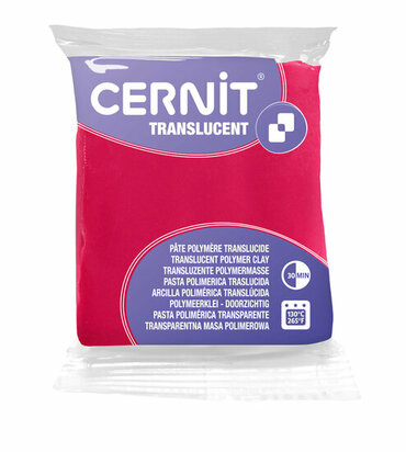 Cernit Translucent Ruby Red 474 &ndash; 56 g &ndash; ovenhardende polymeerklei