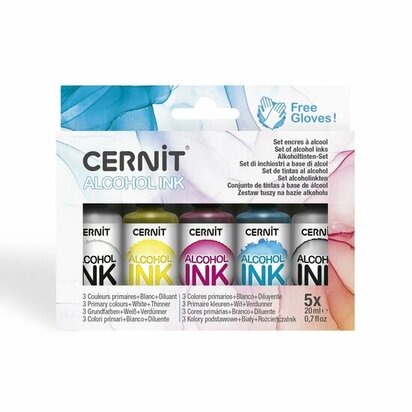 Cernit Alcohol Ink Set Primary Colours &ndash; 5 &times; 20 ml