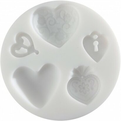 Cernit siliconenmal Hearts 2 met harten in verschillende uitvoeringen