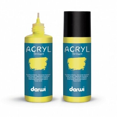 Darwi Acryl Glossy Donkergeel 80 ml &ndash; glanzende acrylverf