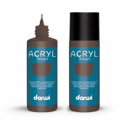 Darwi Acryl Glossy Donkerbruin 80 ml &ndash; glanzende acrylverf