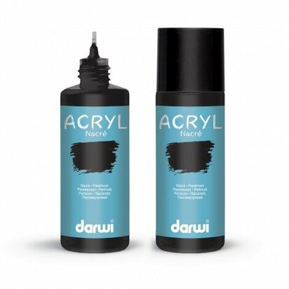 Darwi Acryl Pearlescent Zwart 80 ml parelmoer acrylverf