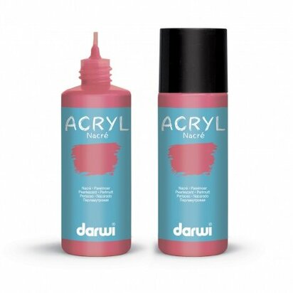 Darwi Acryl Pearlescent Rood 80 ml parelmoer acrylverf
