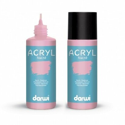Darwi Acryl Pearlescent Roze 80 ml parelmoer acrylverf