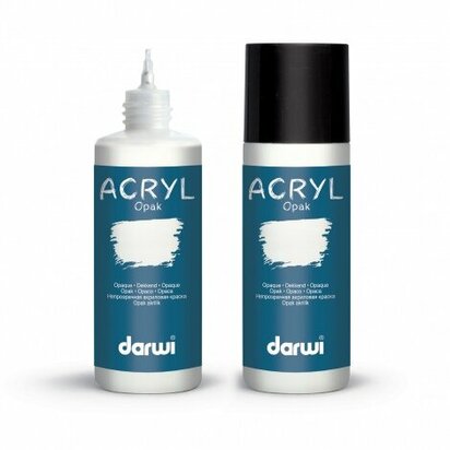 Darwi Acryl Opak Wit 80 ml matte dekkende acrylverf