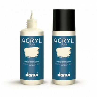 Darwi Acryl Opak Ivoor 80 ml matte dekkende acrylverf