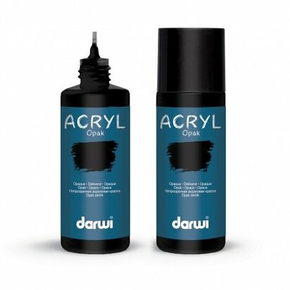 Darwi Acryl Opak Zwart 80 ml matte dekkende acrylverf