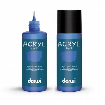 Darwi Acryl Opak Primair blauw 80 ml matte dekkende acrylverf
