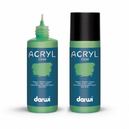 Darwi Acryl Opak Grasgroen 80 ml matte dekkende acrylverf