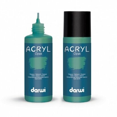 Darwi Acryl Opak Donkergroen 80 ml matte dekkende acrylverf