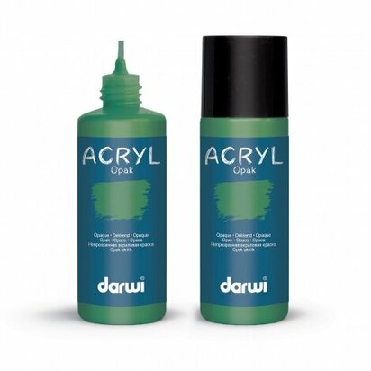 Darwi Acryl Opak Dennengroen 80 ml matte dekkende acrylverf
