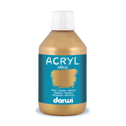 Darwi Acryl Metal Goud 250 ml metallic acrylverf