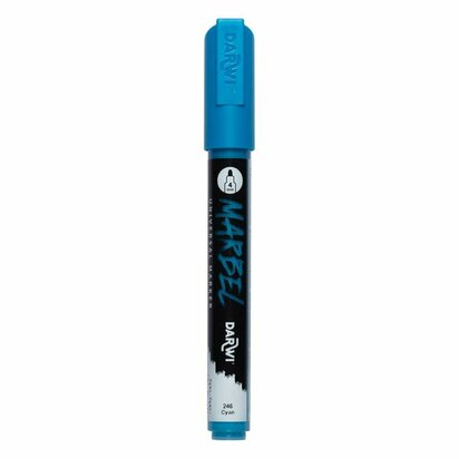 Darwi MARBEL Marker Cyan 4 mm, opaque acrylic marker with round tip