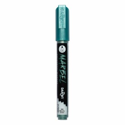 Darwi MARBEL Marker Metallic Green 4 mm, opaque acrylic marker with round tip