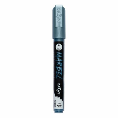 Darwi MARBEL Marker Metallic Blue 4 mm, opaque acrylic marker with round tip