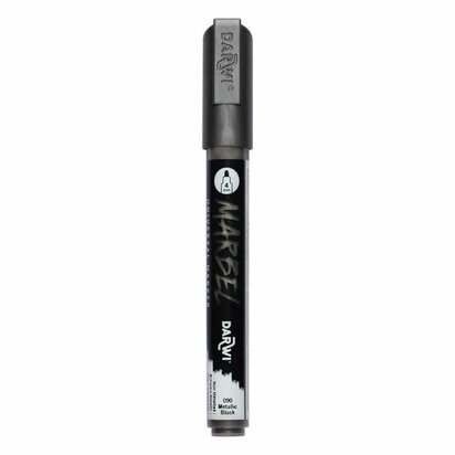 Darwi MARBEL Marker Metallic Black 4 mm, opaque acrylic marker with round tip