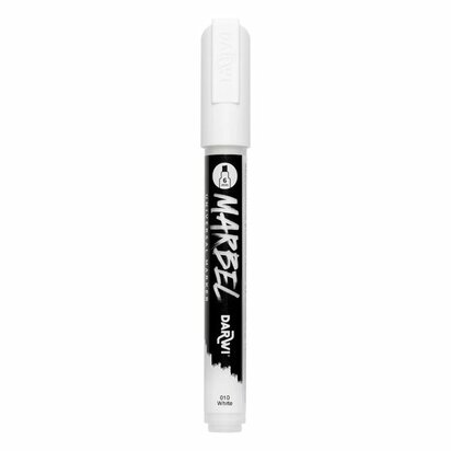 Darwi MARBEL Marker White 6 mm, opaque acrylic marker with chisel tip
