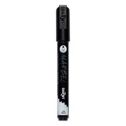 Darwi MARBEL Marker Black 6 mm, opaque acrylic marker with chisel tip