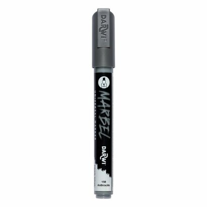 Darwi MARBEL Marker Anthracite 6 mm, opaque acrylic marker with chisel tip