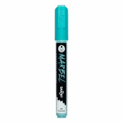 Darwi MARBEL Marker Turquoise 6 mm, opaque acrylic marker with chisel tip