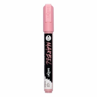 Darwi MARBEL Marker Powder Pink 6 mm, opaque acrylic marker with chisel tip