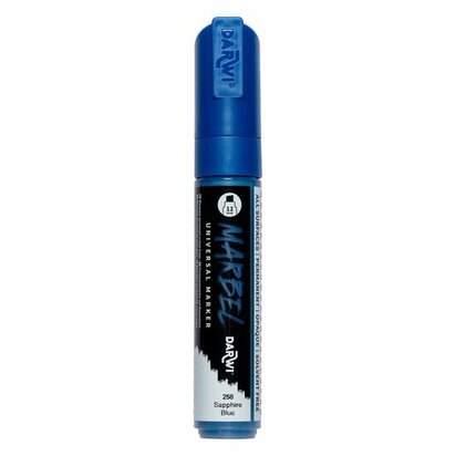 Darwi MARBEL Marker Sapphire Blue 12 mm, opaque acrylic marker with broad bevel tip