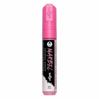 Darwi MARBEL Marker Pink 12 mm, opaque acrylic marker with broad bevel tip
