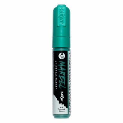 Darwi MARBEL Marker Peacock Green 12 mm, opaque acrylic marker with broad bevel tip