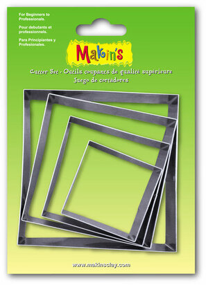 Makin's RVS-uitstekers Square 4 PC Set &ndash; rvs-uitstekers 4-delig