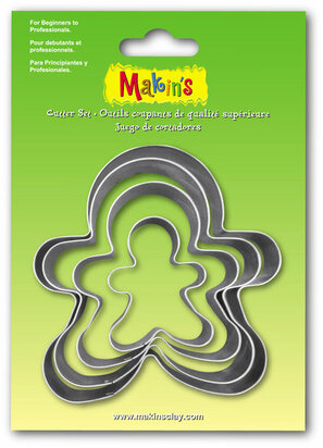 Makin's RVS-uitstekers Gingerbread Man 4 PC Set &ndash; rvs-uitstekers 4-delig