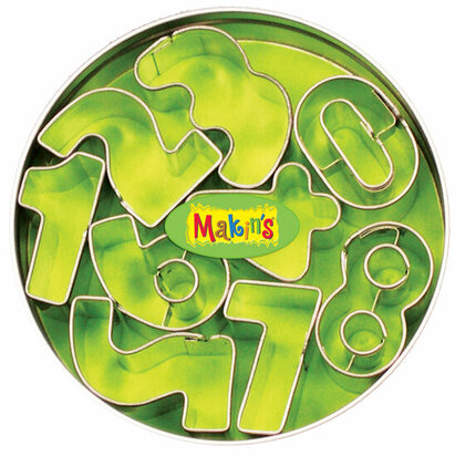 Makin's RVS-uitstekerset Numbers 9 PC &ndash; thematische rvs-uitstekers