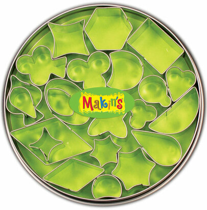 Makin's RVS-uitstekerset Geo 22 PC &ndash; thematische rvs-uitstekers