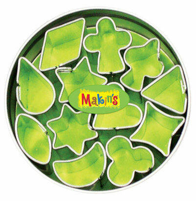 Makin's RVS-uitstekerset Mini Geo 12 PC &ndash; thematische rvs-uitstekers