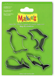 Makin's RVS-uitstekerset Sea Animals 4 PC Set &ndash; thematische rvs-uitstekers