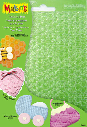 Makin's Texture Sheets Set C [Honeycomb, Weave, Eyelet, Lace) &ndash; structuurvellen